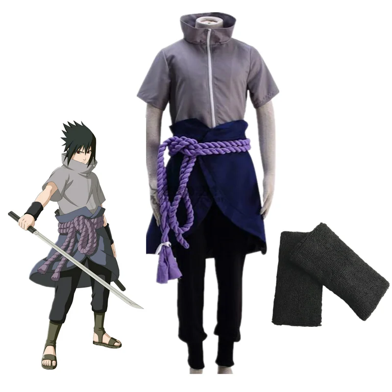 Аниме Наруто Учиха Косплей-костюм SASUKE костюм шестое поколение кимоно полный комплект унисекс костюм на Хэллоуин