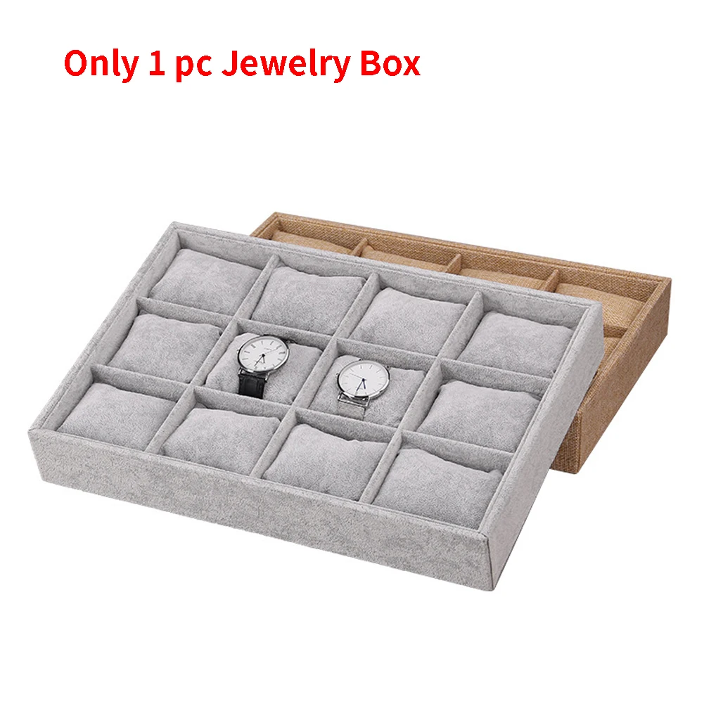 

Display Holder Jewelry Box Stylish Storage Ring Protective Desktop Earrings Dustproof Organizer Bedroom 12 Grid Necklace