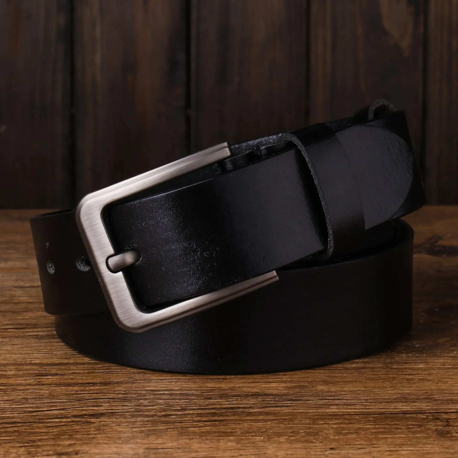 

Мужской ремень из чистой кожи с пряжкой и большим док-полом длиной 140 см