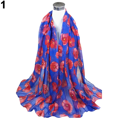 

Women's Fashion Sexy Flowers Printed Chiffon Comfortable Shawl Long Scarf Gift