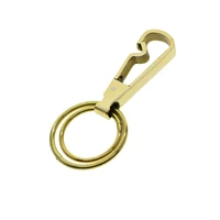 solid brass easy open spring snap hook luxury business key chain fob lanyard leathercraft hardware mirror polished keychains