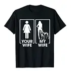 Мужская хлопковая футболка с принтом Ваша жена моя жена, питбуль