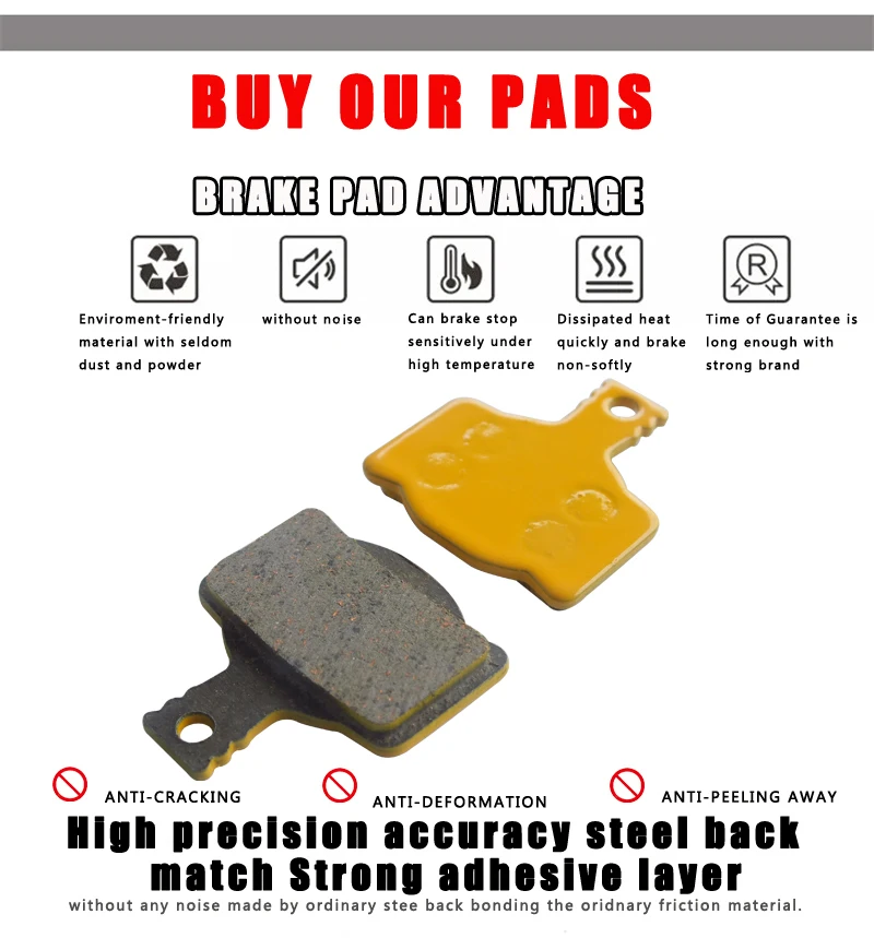 4 пары керамических дисковых тормозных колодок для горного велосипеда булавки