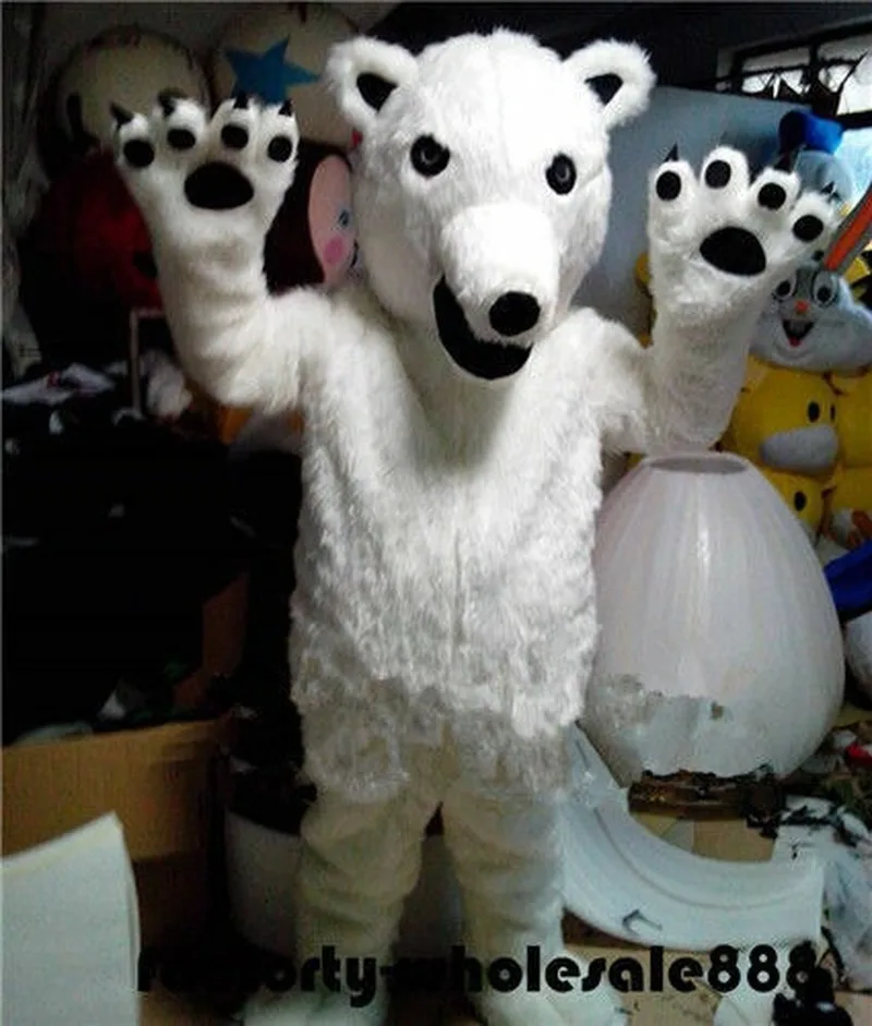 Взрослый парадный костюм полярного медведя Детские костюмы на Хэллоуин рекламы