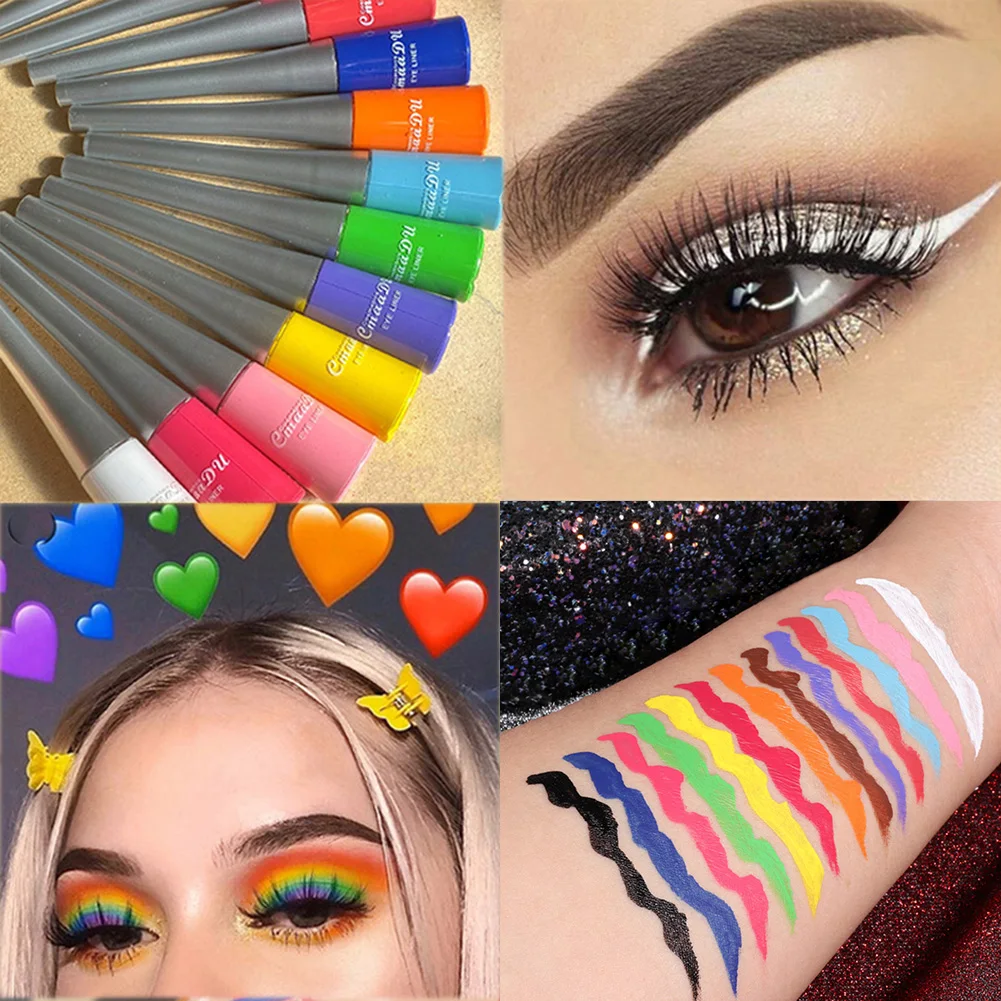 

17 Colors Waterproof Neon Liquid Eyeliner Pencil Colorful Blue Green Yellow White Eye Liner Pen Women Makeup Eyes Cosmetics Tool
