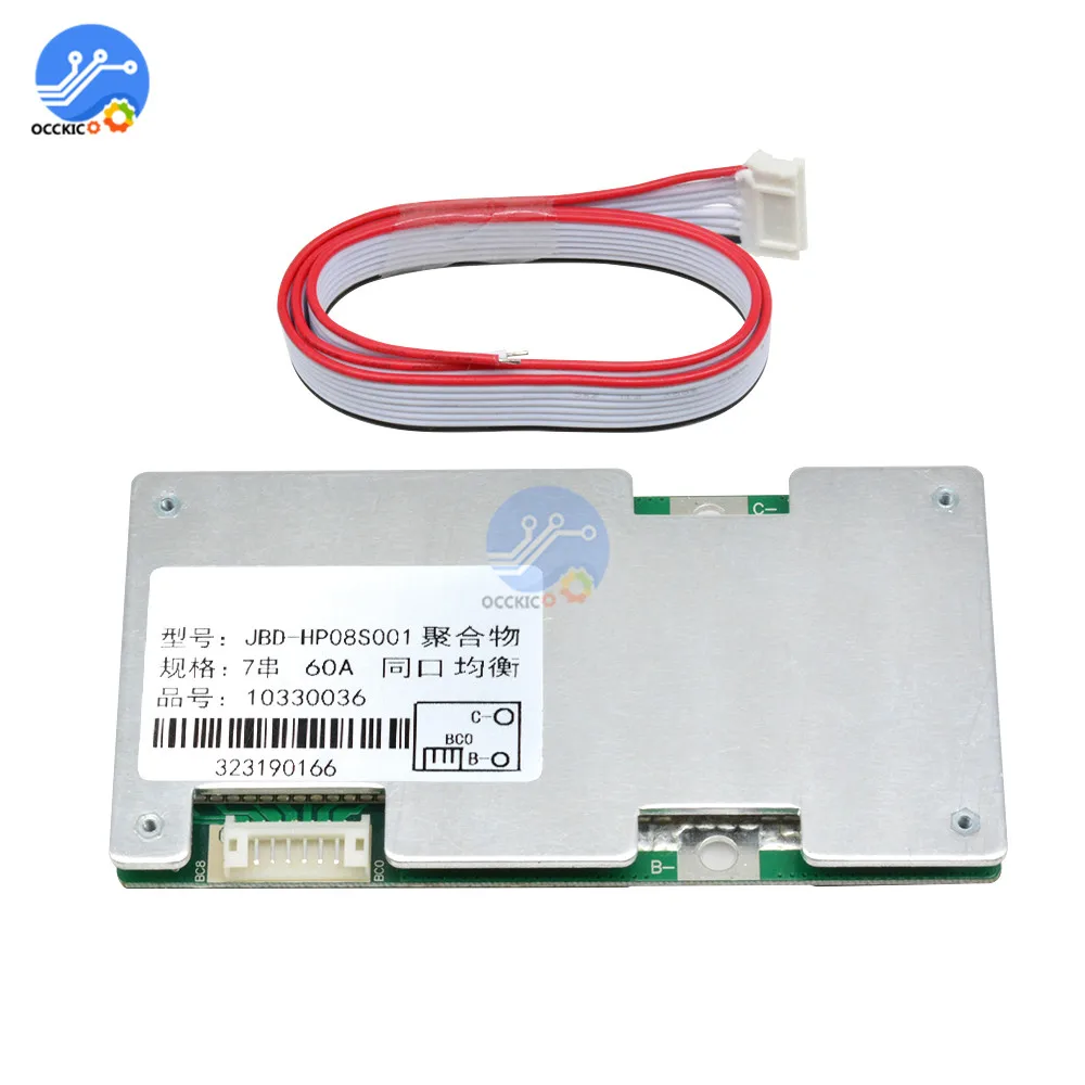 BMS 7S 24V 60A 18650 литиевая батарея Защитная плата активный 18650 балансир Lipo BMS PCB эквалайзер плата аксессуары для зарядки