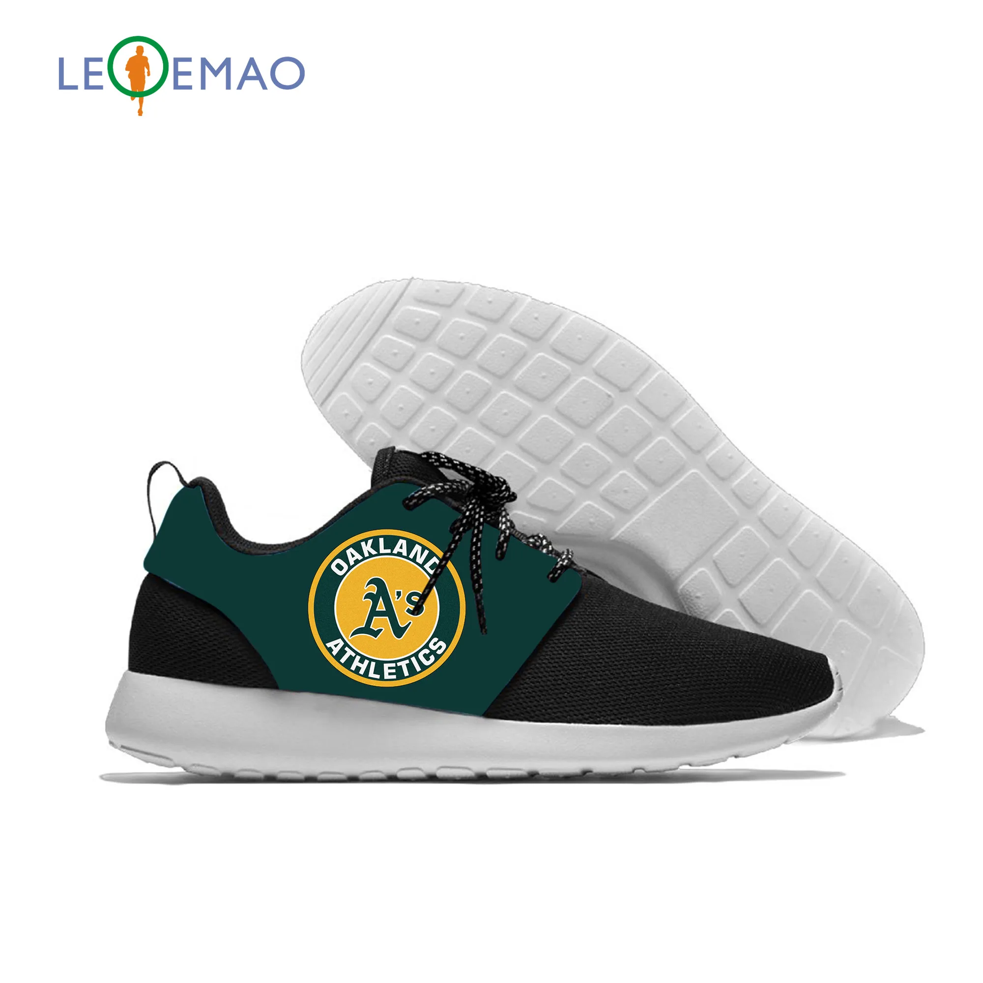 

Breathable Leisure Men/Women Running Mesh Athletics Shoes Lightweight Casual Oakland Baseball Team Fans Sneakers