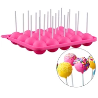 1pcs lollipop mould 20 holes silicone pop mold diy lollipop chocolate cookie candy maker tray for party for children with sticks