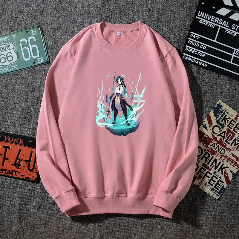 

Genshin Impact Game Graphic Pullover Unisex Street Aesthetic Print Tops Harajuku Fashion Long Sleeve Cotton Sweatshirt Clothes