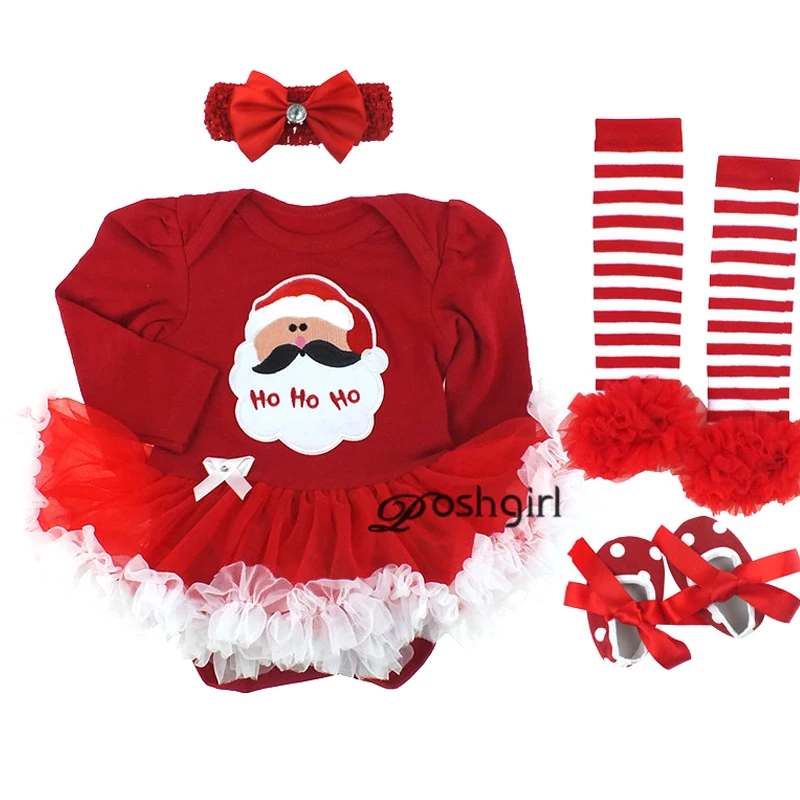 4 шт./Лот рождественский подарок комплекты одежды для маленьких девочек