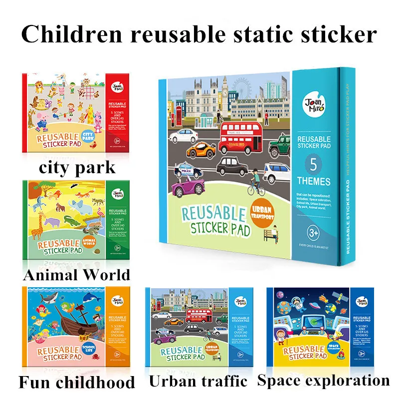 Новые многоразовые наклейки книга игровой коврик коллекция детский Развивающий