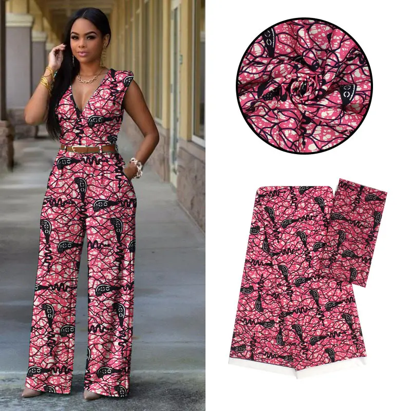 Шифоновая ткань LANLIUZHI в нигерийском стиле ярко розовая шифоновая из Анкары с