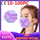 10-100PC ребенка ffp2 маска Mascarilla FFP2 защитные CE FFP2mask Респиратор маска KN95 маске 4 слоя маска для полости рта туши для ресниц