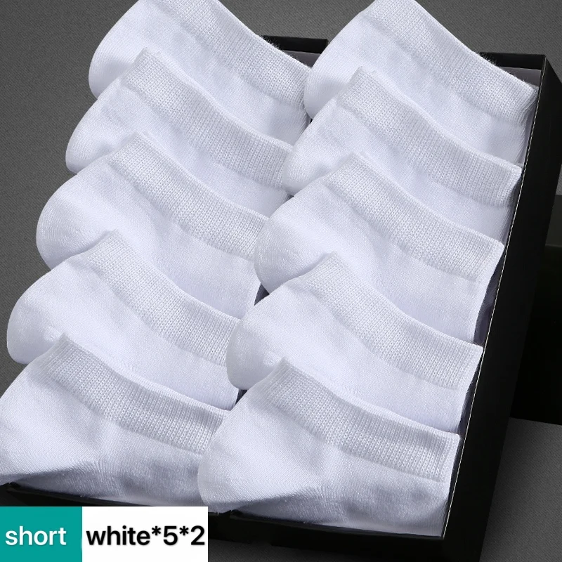 nanjiren 10 pairs Socks Men's In-tube Cotton Deodorant Sweat Absorbing Stockings Black Trend | Мужская одежда
