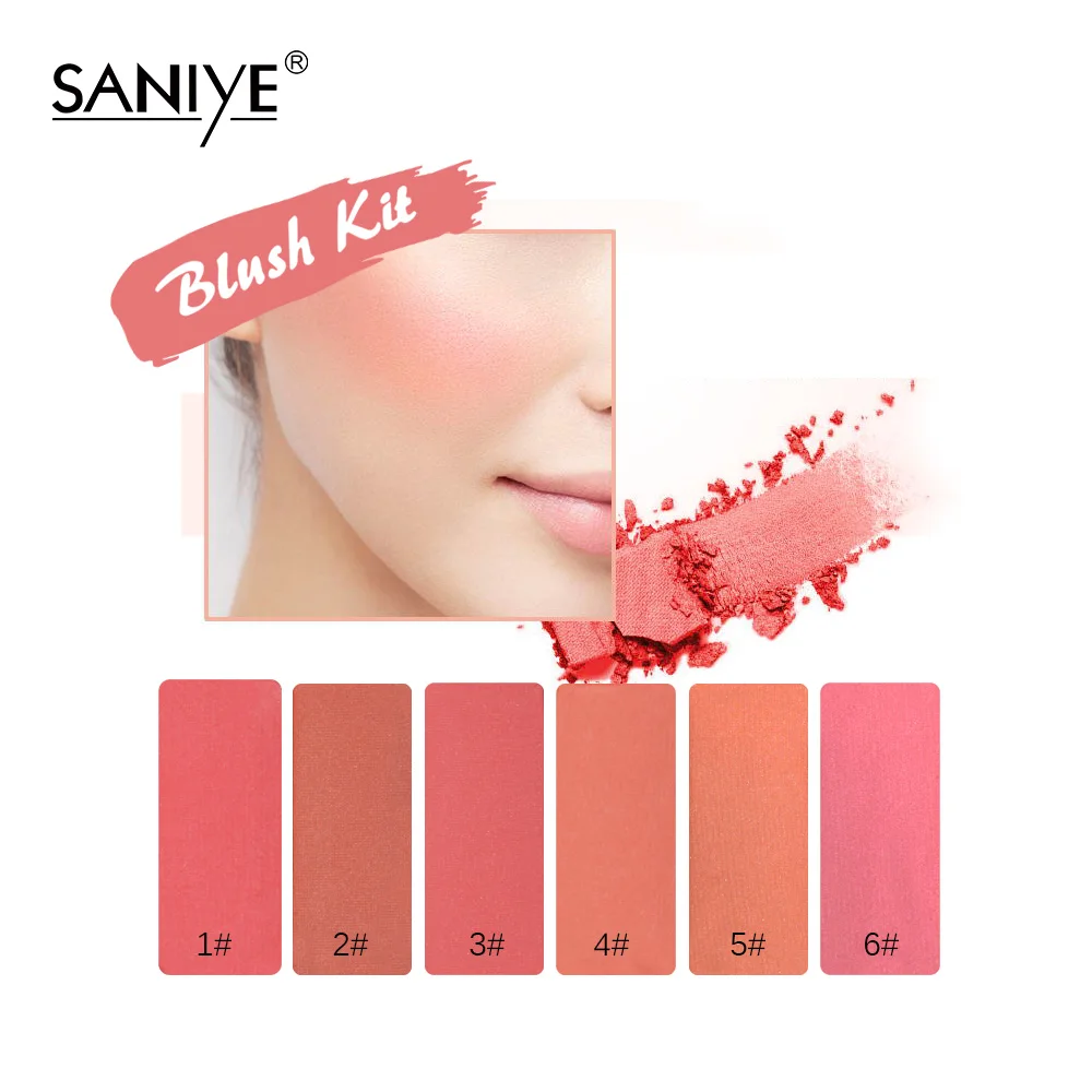 SANIYE розовый румяна макияж Косметическая натуральная прессованная Палетка румян