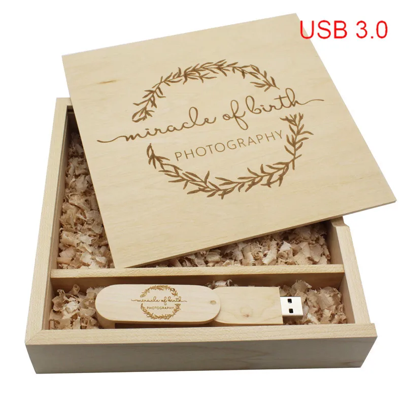 TEXT ME usb3.0 логотип фотография 360 градусов клен + коробка usb флэш накопитель 4 ГБ 8 16 32 3