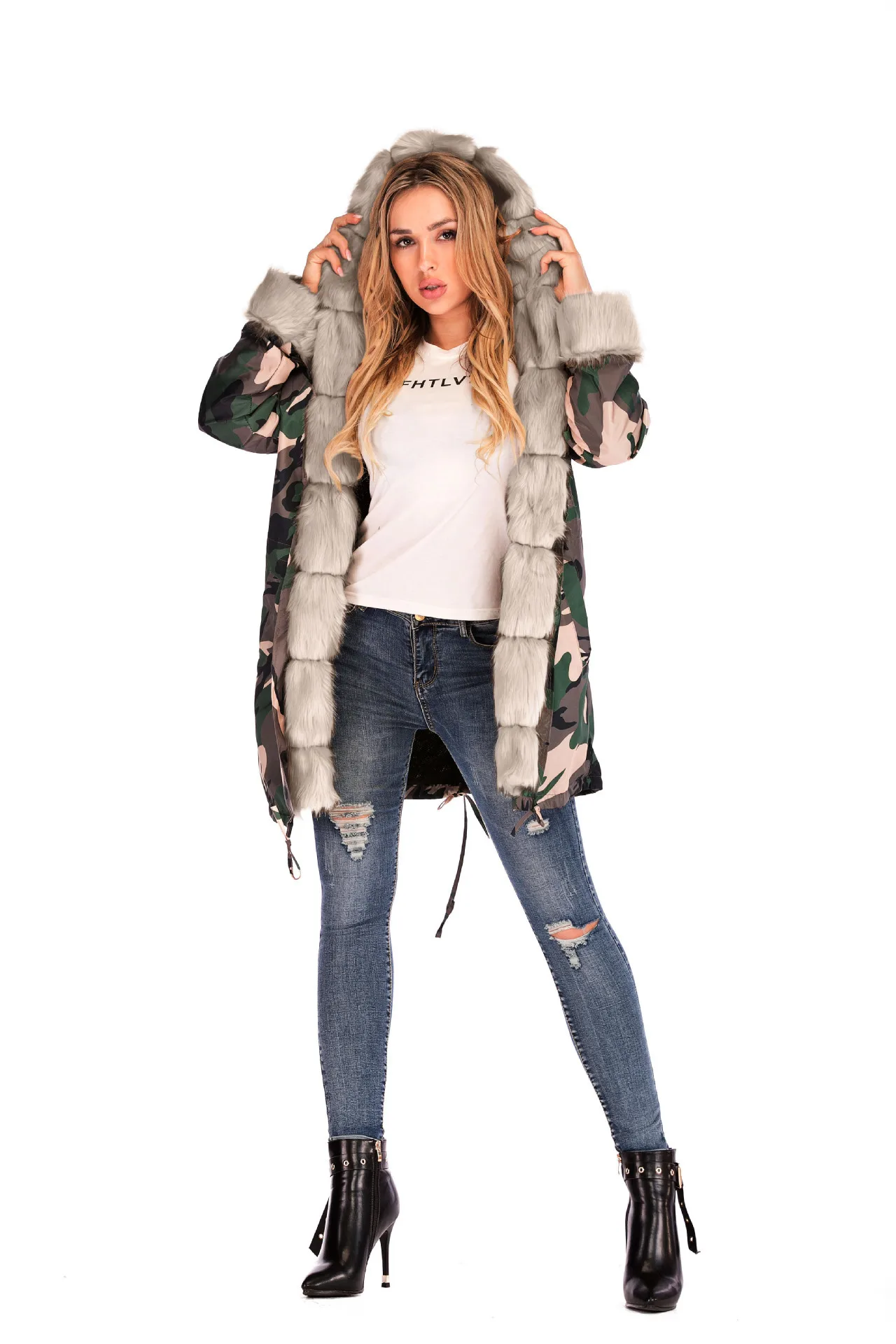 Женская зимняя теплая куртка с капюшоном модель 2019 года|Женские парки| |