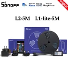 Разрезаемая Светодиодная лента Sonoff L2, 5 м, 5050 RGB, усилительадаптерпульт дистанционного управления, работает с alexa google Alice