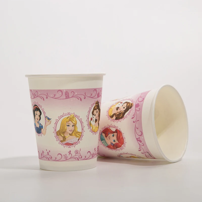 6pcs Cup Вечерние скатерти в стиле Принцессы Диснея, 1 шт., украшения для вечеринок на день рождения, украшения для вечеринок на день рождения - Цвет: 6pcs Cup