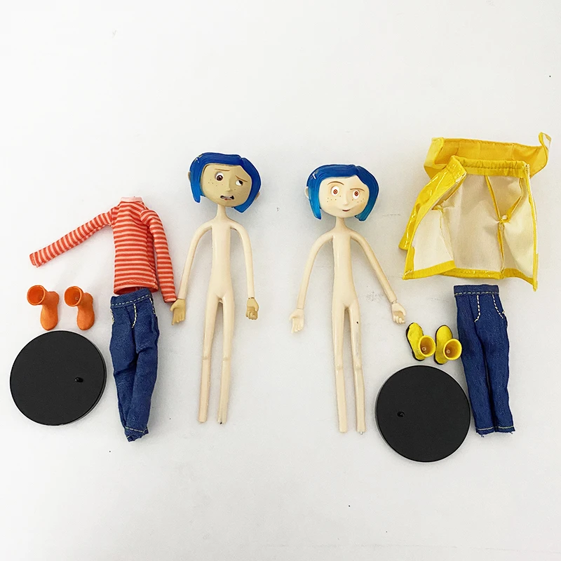 

Coraline Doll NECA Raincoat Action Figure The Secret Door Coraline Toys Christmas Gift 18cm