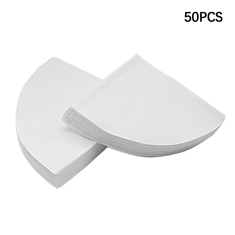 

50PCS Cone-Shape Drip Coffee Powder Filter Papers Coffee Cup Strainers Papers
