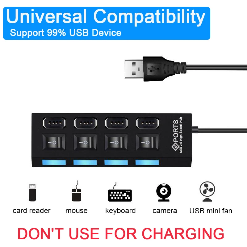 Высокая Скорость usb-хаб 2 0 микро 4 Порты и разъёмы хаб USB разветвитель Extender адаптер