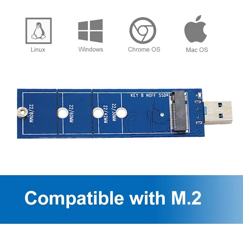 Адаптер SSD M2 на USB M.2-USB адаптер B Key M.2 SATA NGFF 3 0 SSD-карта для 2230 2242 2260 2280 | Компьютеры и
