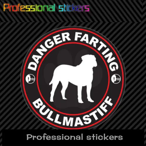 

Danger Farting Bullmastiff Sticker Decal Self Adhesive Vinyl Dog Canine Pet PVC Waterproof Stickers