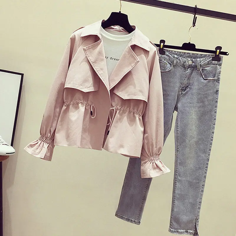 

Women's Jackets 2021 New Causal Windbreaker Famale Drawstring Long Sleeve Basic Jackets Coats Lightweight Short Coat Plus Size