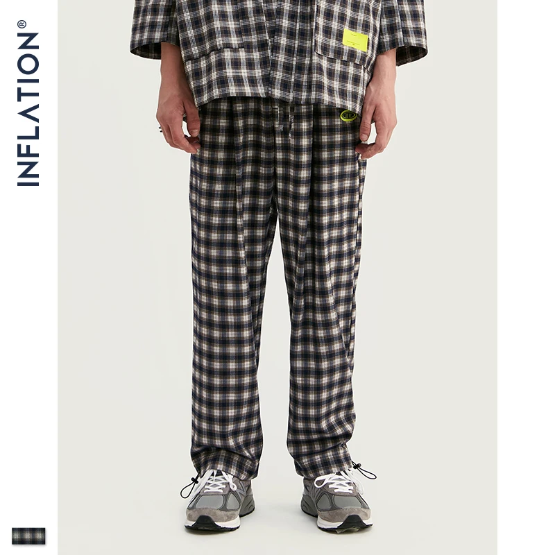 INFLATION 2020 DESIGN Loose Fit Men Blazer Suit In Black White With Check Terno Masculino Blazers Streetwear | Мужская одежда