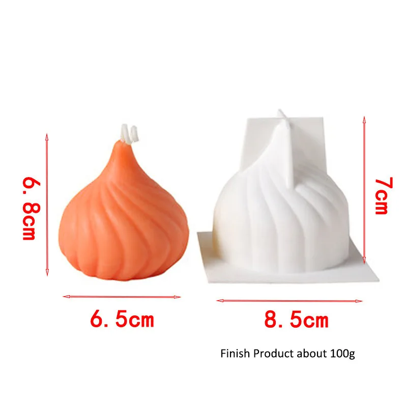 

1pc Onion Head Aromatherapy Candle DIY Molds Creative Candle Making Mould Handmade Soap Plaster Decoration Cake Molds