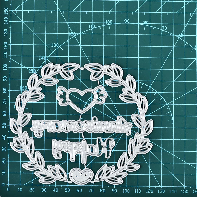 Eastshape Happy Anniversary Word Dies Love Metal Cutting for Card Making Scrapbooking Embossing Stencil Wreath Leaver | Дом и сад