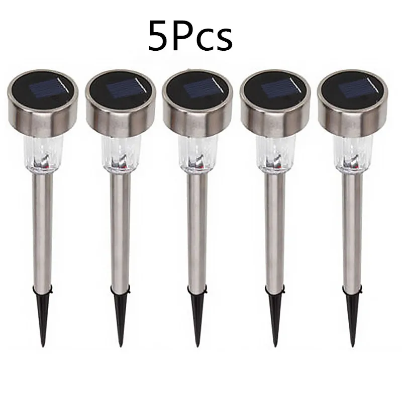 5 шт./лот светодиодные уличные фонари на солнечной батарее из нержавеющей стали