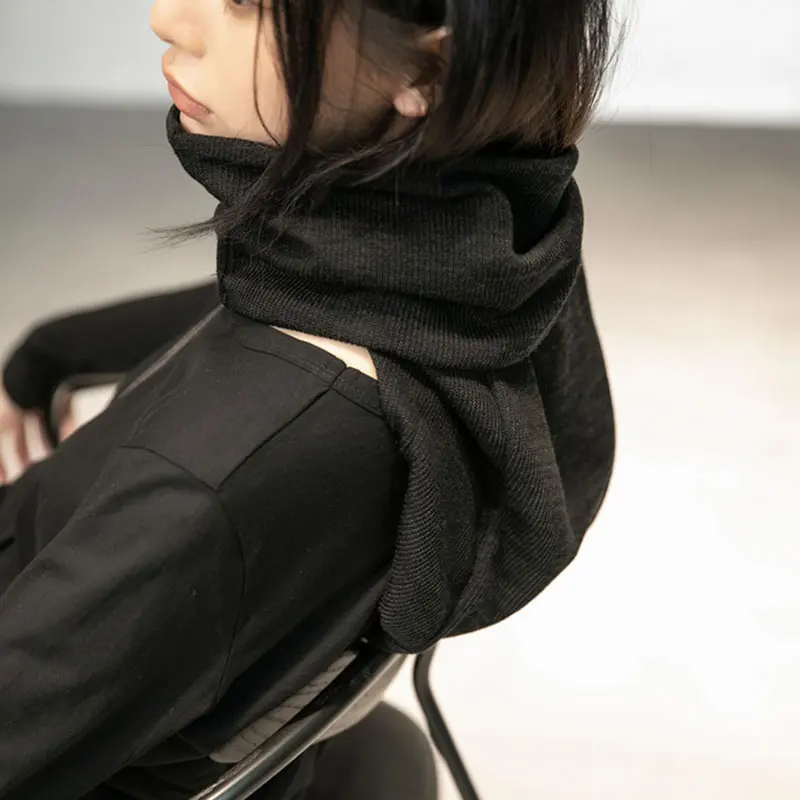 

XITAO Fashion Black Scarves Pleated Personality Autumn Winter Minority Casual Style 2020 Winter Small Fresh Scarves DZL2410