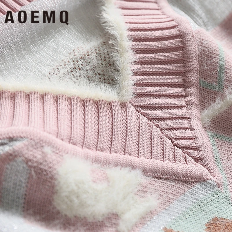 AOEMQ модные свитера розового цвета с игральными картами и необычным рисунком