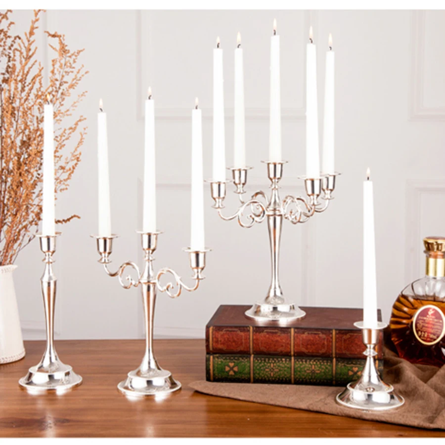 Большие золотые подсвечники на 5 рук серебряный металлический подсвечник Ретро