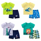 2020 детская одежда, наряды с героями мультфильмов для маленьких мальчиков, летние футболки, костюмы, От 1 до 4 лет детская одежда, футболка + шорты