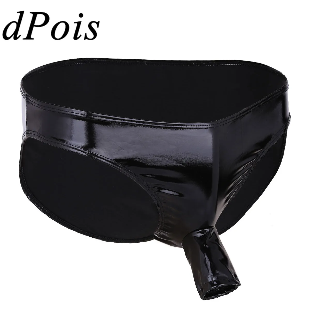 DPOIS мужские лосины Лакированная кожа нижнее белье Homme гей открытые с отверстием