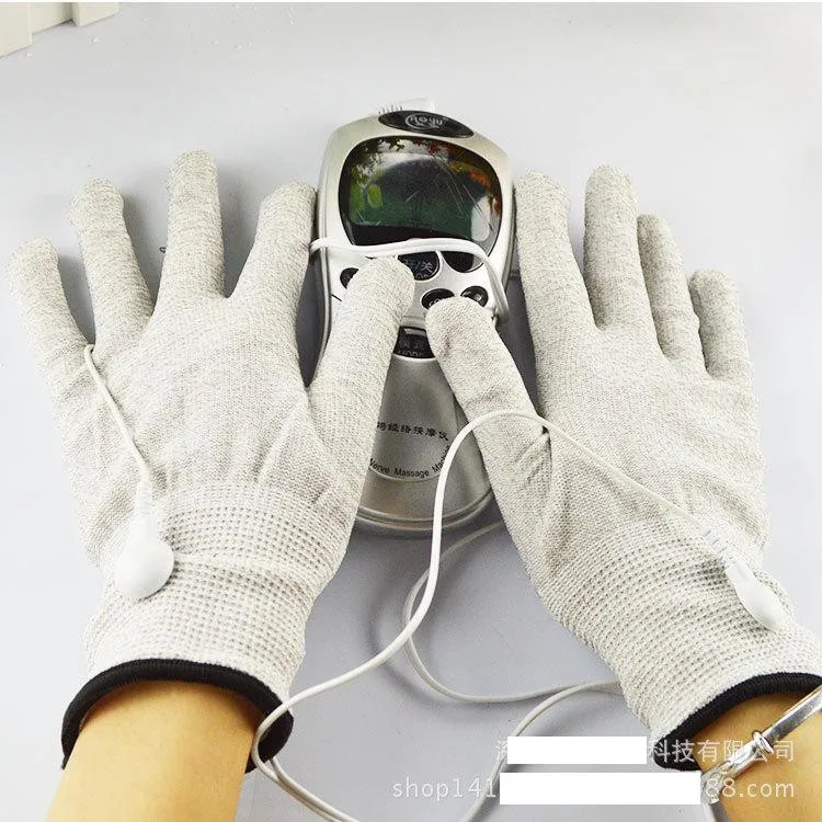 Серебряная проводящая массажа волокна Перчатки для ДЕСЯТКИ/EMS упаковки крема рук