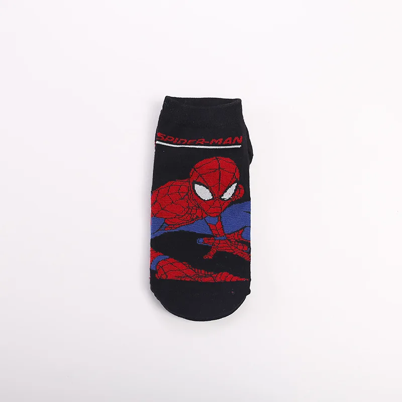 Для мужчин с короткими рукавами милые смешные забавные носки герой Marvel, носки с героями мультфильмов Железный человек Капитан Америка носки Повседневное летние носки с рождественским рисунком, прямая