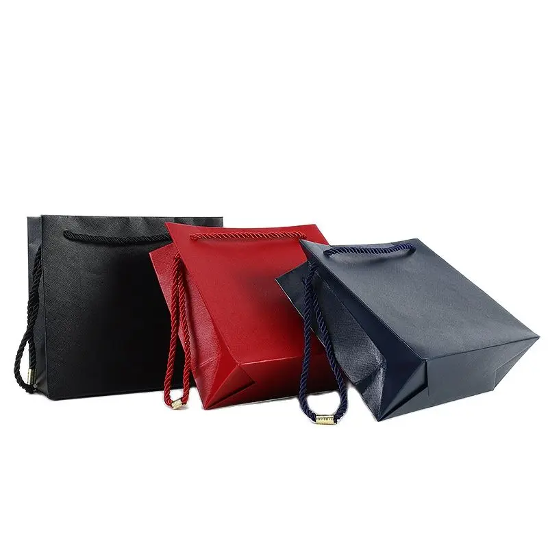 10 pieces of diagonal plaid paper bag jewelry handbag jewelry gift packaging bag iron buckle thread rope bag customization