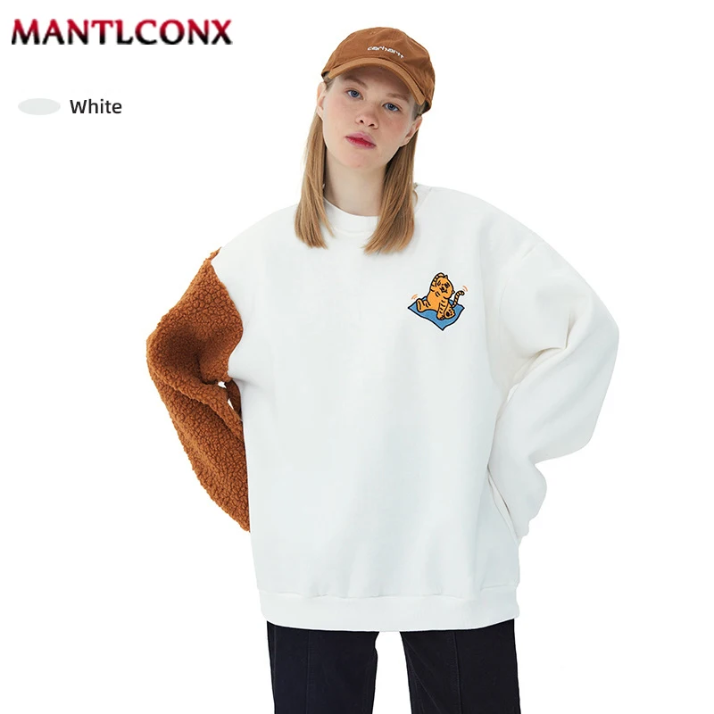 

Spring New Streetwear Hoodies Women Harajuku Cotton Hoodie Cute Tiger Patchwork Long Sleeve Loose Kawaii Korean Sweatshirt Women