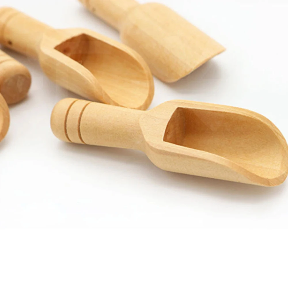 

3pcs Wooden Round Handle Scoop Teaspoon Small Salt Shovel Milk Powder Scoops Wood Condiment Spoons Coffee Tea Mini Sugar Spoon