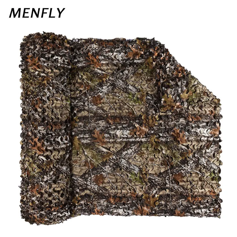 MENFLY Tree Camouflage Net Without Mesh Netting Grid Tear-Resistant Polyester Oxford 1.5m Wide Bulk Roll Camo Network Sun Shade | Спорт и