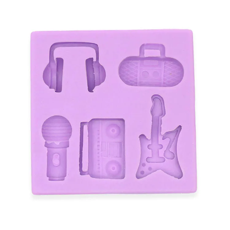 

Radio Microphone Guitar Chocolate Mold Resin Mold Baking Accessories Food Grade Fondant Cake Silicone Molds Chocolate Mold