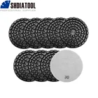 SHDIATOOL 9 шт. 100 мм4 дюйма утолщенные алмазные смолы Бонд полировки бетона колодки зернистость #30 бетонный пол обновление шлифовальные диски