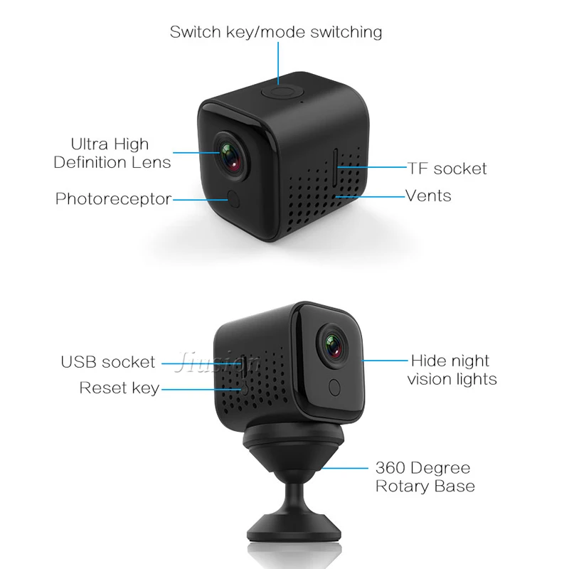 1080P Wifi мини камера с магнитным корпусом ночного видения HD видео аудио рекордер
