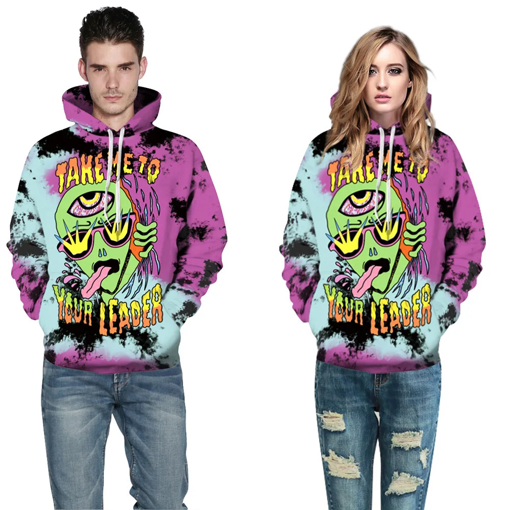 Quick Sale of New Halloween Ghost Alien Digital Print Hoodie |