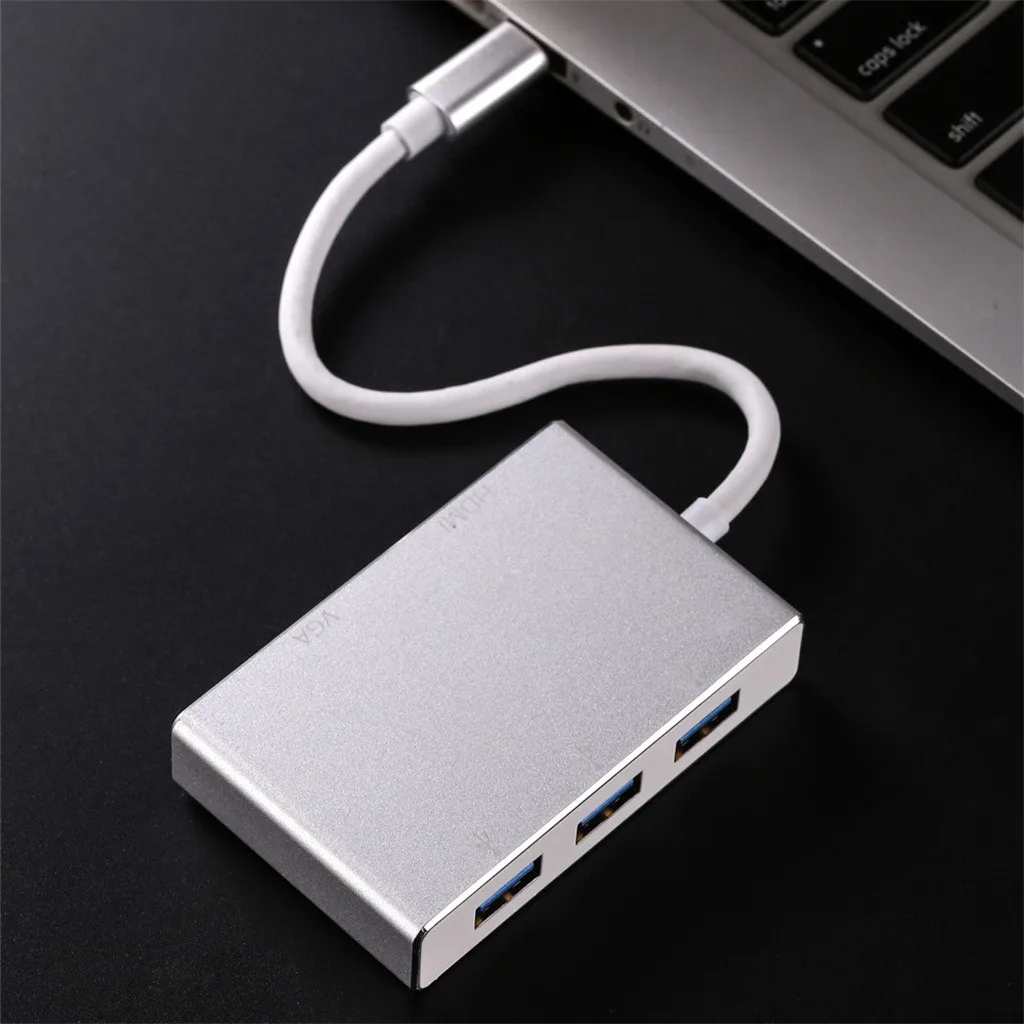 Смарт концентратор Type C док станция к HDMI VGA usb хаб адаптер 5 в 1 USB 3 0 конвертер для