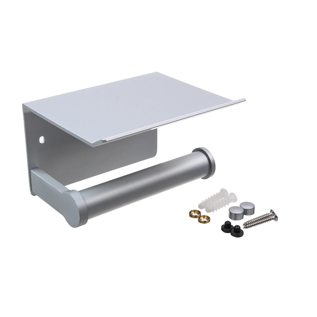 

Bathroom Toilet Towel Paper Holder Phone Holder Wall Mount WC Rolhouder Paper Holder With Shelf Towel Rack Tissue Boxes Black